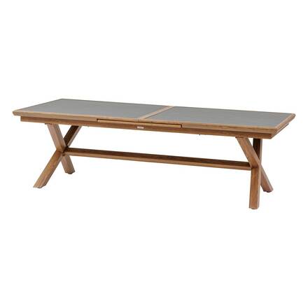Ausziehbarer Gartentisch AXIOME Graphit / Honig 12 Plätze - Epoxy-beschichtetes Aluminium