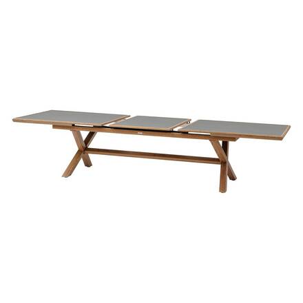 Ausziehbarer Gartentisch AXIOME Graphit / Honig 12 Plätze - Epoxy-beschichtetes Aluminium