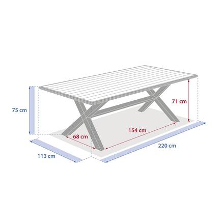 Gartentisch AXIOME Honey / Graphite 8 Plätze - Epoxy-beschichtetes Aluminium