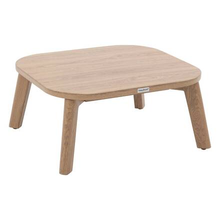 Rechteckiger Gartencouchtisch MANISSA in Holzoptik 60 x 55 x 28 cm - Aluminium epoxidbeschichtet