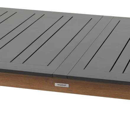 Rechteckiger ausziehbarer Gartentisch MICEIRA Graphit / Honig 14 Plätze - Epoxy-beschichtetes Aluminium