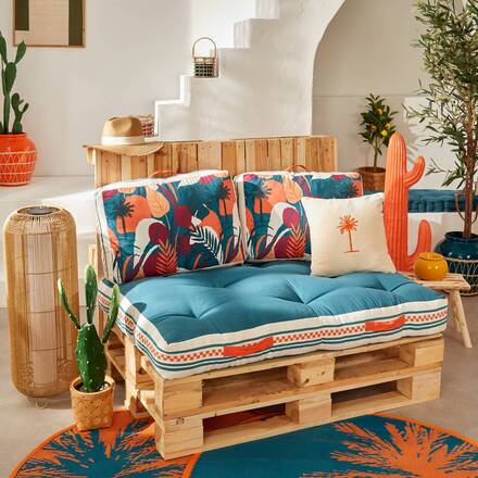 Outdoor-Luftmatratze YUCATAN Entenblau 120 x 15 cm - Baumwolle, Polyester, Acryl
