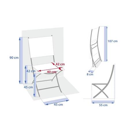 4er-Set klappbare Gartenstühle ESSENTIA Wengé / Praliné Epoxidharz behandeltes Aluminium, Texaline