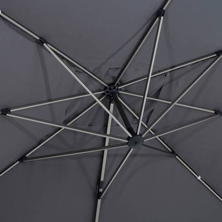 Rechteckiger Ampelschirm ÉQUADOR Schiefer 4 x 3 m - Aluminium, Polyester