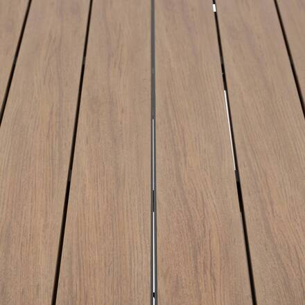 Gartentisch ÉVASION Holzoptik Honig / Graphit 10 Plätze - Epoxy-beschichtetes Aluminium