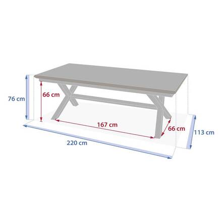 Ausziehbarer Gartentisch AXIOME Leinen / Ton 10 Plätze - Epoxy-beschichtetes Aluminium