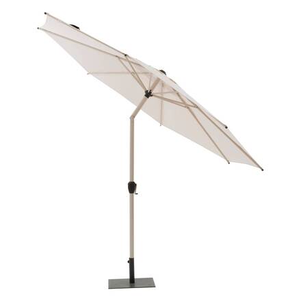 Runder neigbarer Ampelschirm LOOMPA Ton / Weizen 3 m - Aluminium, Polyester