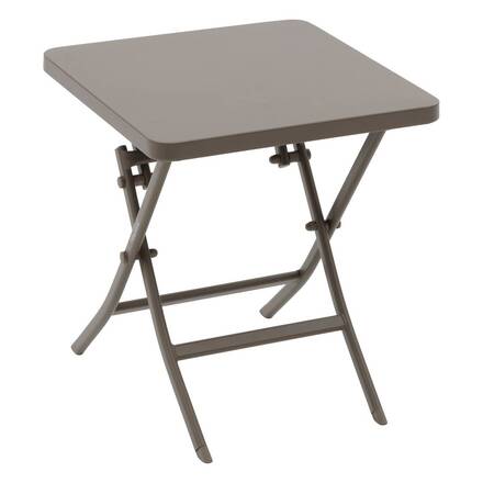 Quadratischer Gartenbeistelltisch GREENSBORO Kaffee 40 x 40 cm - Stahl, Verstärkter Rostschutz