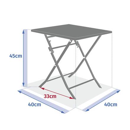 Quadratischer Gartenbeistelltisch GREENSBORO Lorbeergrün 40 x 40 cm - Stahl, Verstärkter Rostschutz
