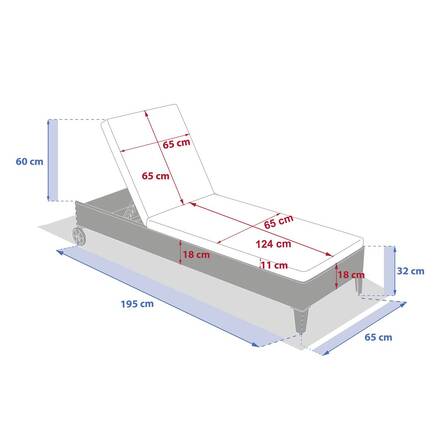 Poolliege BOALI Savana Epoxidharz behandeltes Aluminium, Synthetisches Geflecht, Polyester