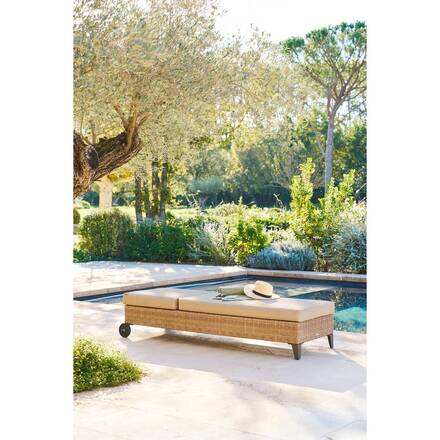 Poolliege BOALI Savana Epoxidharz behandeltes Aluminium, Synthetisches Geflecht, Polyester