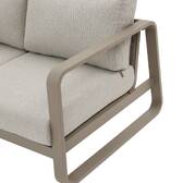 Gartensofa DOMILLY Kaffee 2 Plätze - Epoxy-behandeltes Aluminium, Olefin Kaffee