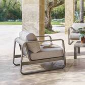 Gartensessel DOMILLY Kaffee Epoxidharz behandeltes Aluminium, Olefin Kaffee