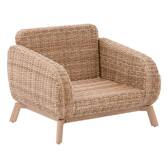 Gartenlounge-Set MANISSA Honey 5 Plätze - Epoxy-behandeltes Aluminium, Synthetisches Geflecht, Recyceltes Polyester Beige / Honig