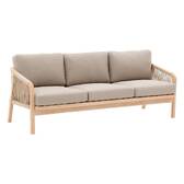 Gartenlounge-Set PAPOUASIE Akazie 5 Plätze - FSC®-zertifiziertes Akazienholz, Polyester Taupe / Akazie
