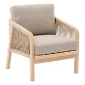 Gartenlounge-Set PAPOUASIE Akazie 5 Plätze - FSC®-zertifiziertes Akazienholz, Polyester Taupe / Akazie