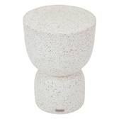 Runder Gartenbeistelltisch TIMANDRA Grau 35 x 47 cm - Terrazzo Grau
