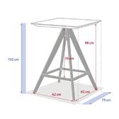 Gartentisch hoch quadratisch TERZANO Vanille / Ton 2 Plätze - Epoxy-behandeltes Aluminium Vanille / Lehmfarben