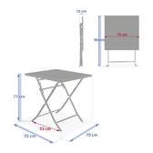 Quadratischer klappbarer Gartentisch GREENSBORO Lorbeergrün 2 Plätze - Epoxy-beschichteter Stahl, Verstärkter Rostschutz Lorbeer