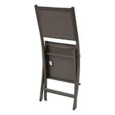 4er-Set klappbare Gartenstühle ESSENTIA Wengé / Praliné Epoxidharz behandeltes Aluminium, Texaline Wenge / Praliné