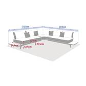 Gartenlounge-Set PULPY Lorbeergrün 7 Plätze - Epoxy-behandeltes Aluminium, Polyester Lorbeer