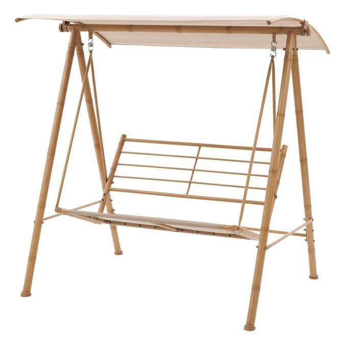 Gartenschaukel BAROE Beige 2 Plätze - Epoxidbeschichteter Stahl, Texaline Beige