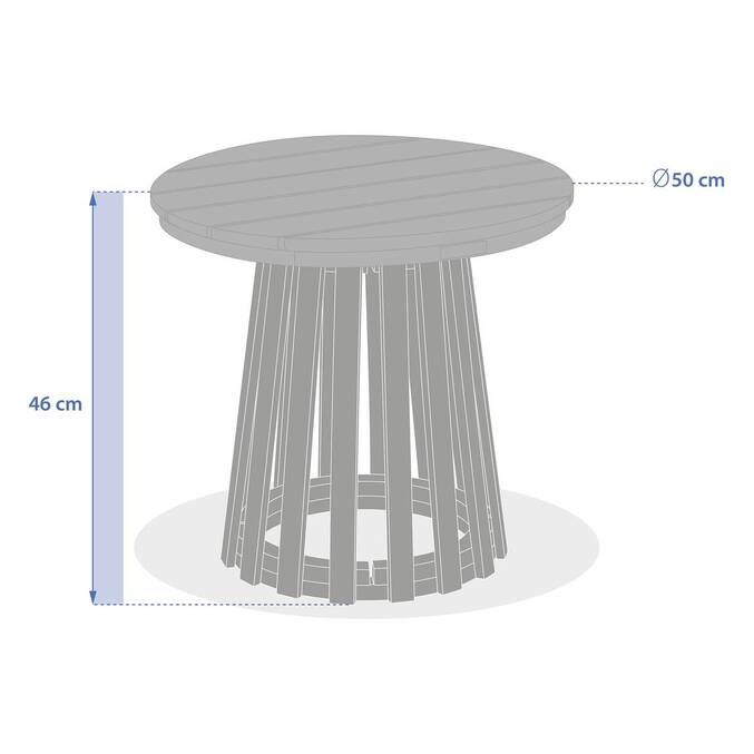 Runder Gartenbeistelltisch OSUNA aus Akazie 50 x 50 cm - Akazie FSC®-zertifiziert Akazie