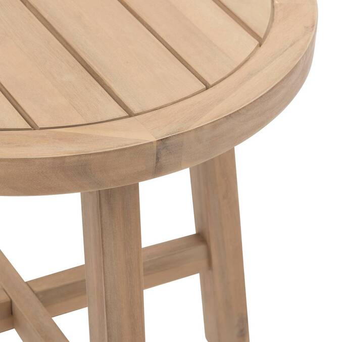 Runder Gartenbeistelltisch PAPOUASIE Akazie 55 x 51 cm - FSC®-zertifiziertes Akazienholz Akazie