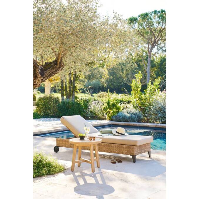 Runder Gartenbeistelltisch PAPOUASIE Akazie 55 x 51 cm - FSC®-zertifiziertes Akazienholz Akazie