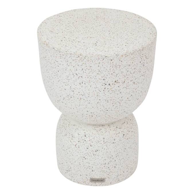 Runder Gartenbeistelltisch TIMANDRA Grau 35 x 47 cm - Terrazzo Grau