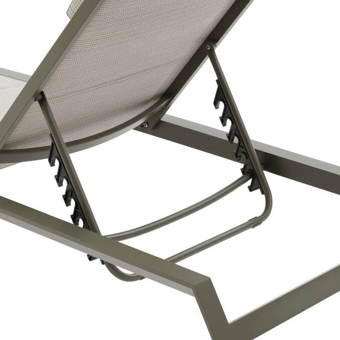 Sonnenliege ALLURE Grün / Lorbeergrün 2 Räder - Epoxy-beschichtetes Aluminium, gepolstertes Texaline Grün / Lorbeergrün