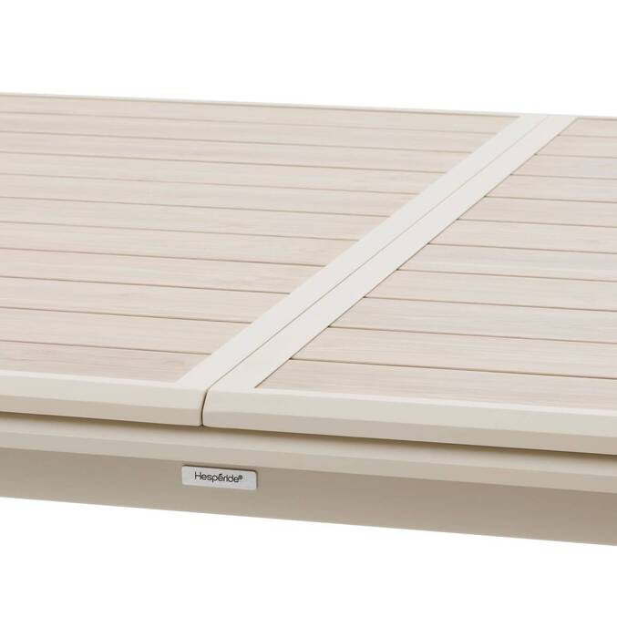 Ausziehbarer Gartentisch AXIOME Holzoptik Leinen / Ton 12 Plätze - Epoxy-beschichtetes Aluminium Holzoptik Leinen / Lehmfarben