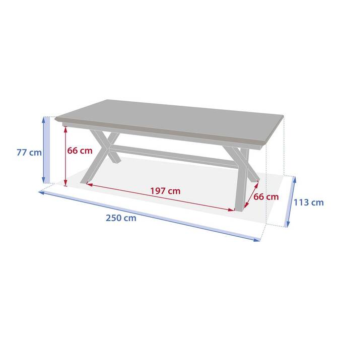 Ausziehbarer Gartentisch AXIOME Holzoptik Nuss / Graphit 12 Plätze - Epoxy-beschichtetes Aluminium Nussbaumholz-Effekt / Graphit