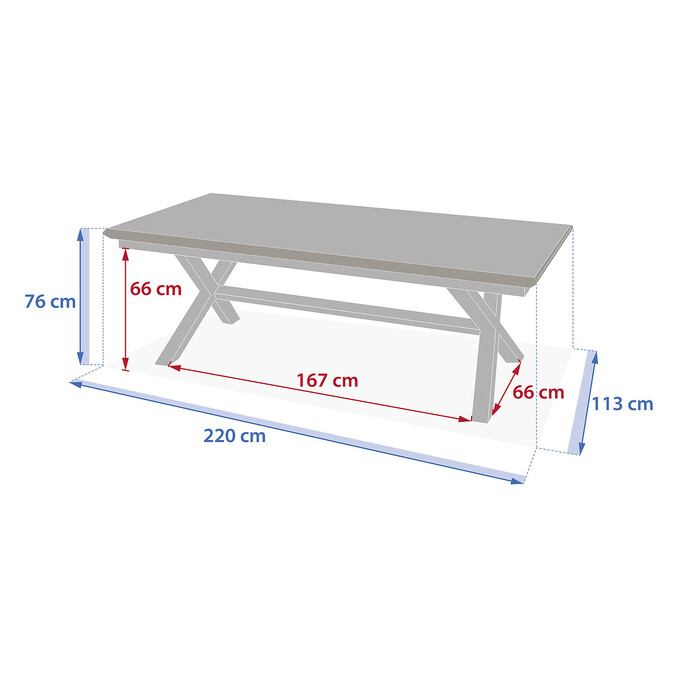 Ausziehbarer Gartentisch AXIOME Leinen & Lehm 10 Plätze - Aluminium, epoxidbehandelt Leinen / Ton