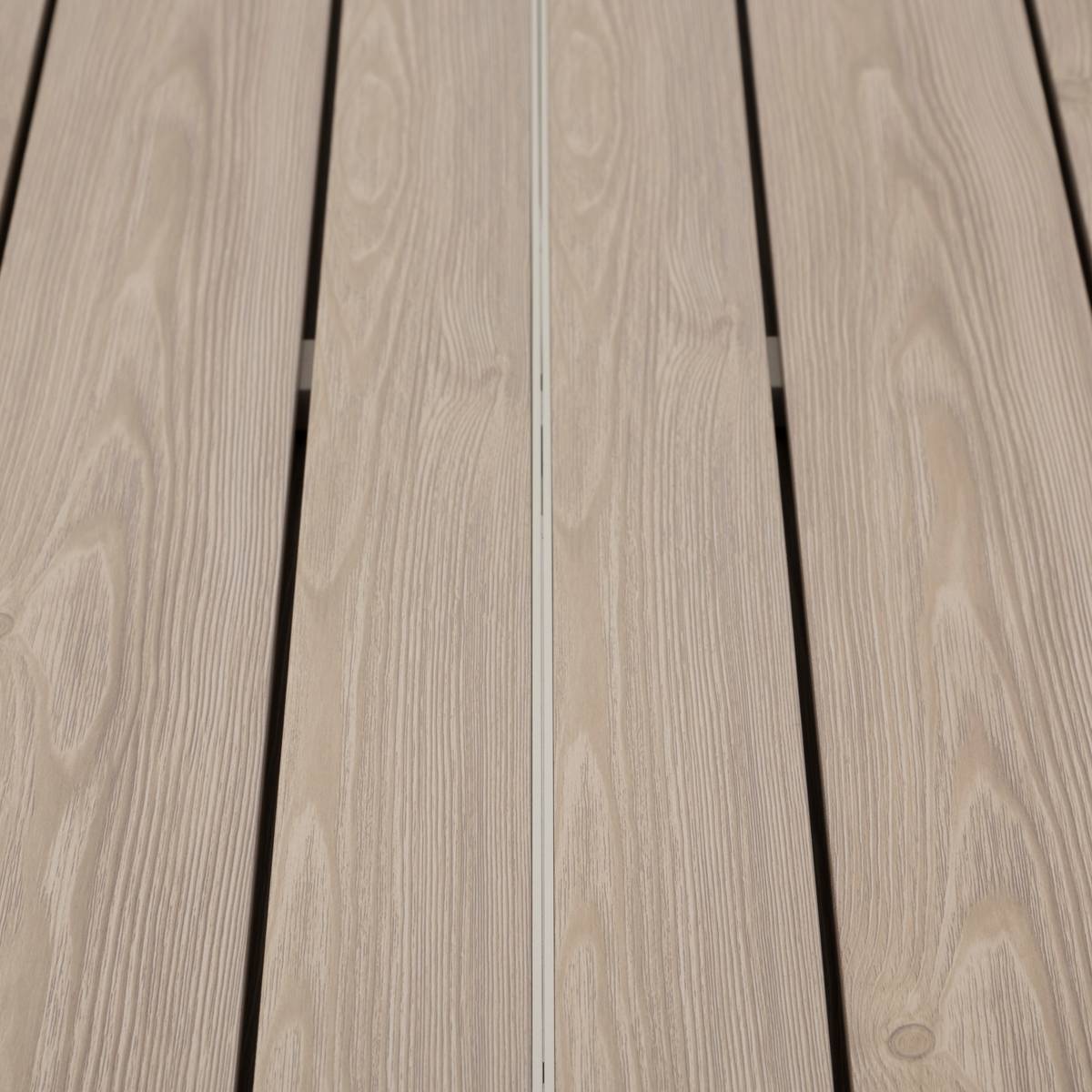 Gartentisch ÉVASION Holzoptik Leinen / Ton 8 Plätze - Epoxy-behandeltes Aluminium, Aluminiumlatten in Holzoptik Holzoptik Leinen / Lehmfarben