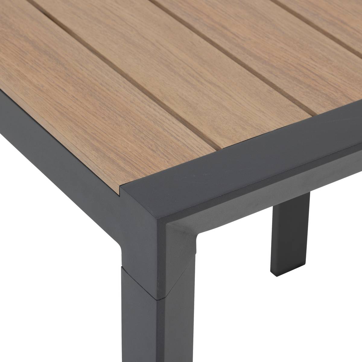 Gartentisch ÉVASION Holzeffekt Honey / Graphite 2 Plätze - Epoxidharz behandeltes Aluminium, Aluminiumlatten in Holzoptik Holzoptik Honey / Graphit