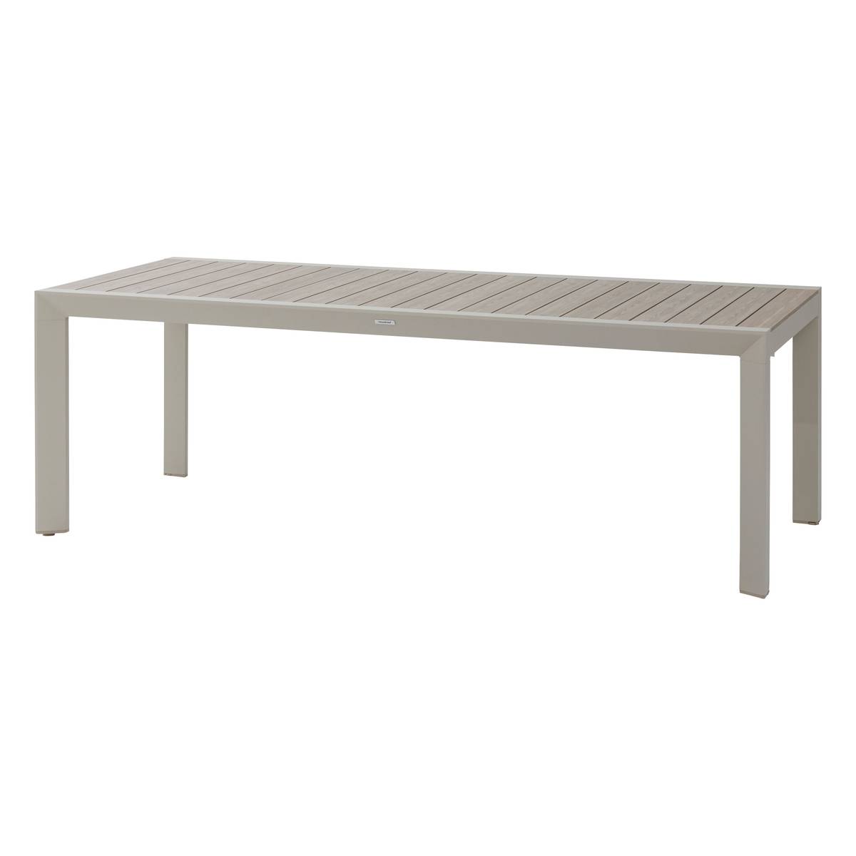 Gartentisch ÉVASION Holzeffekt Leinen / Ton 8 Plätze - Epoxy-behandeltes Aluminium, Aluminiumlatten in Holzoptik Holzoptik Leinen / Lehmfarben
