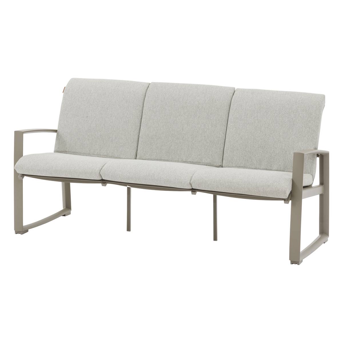 Gartenlounge-Set BOREANE Haselnuss / Kaffee 5 Plätze - Epoxy-behandeltes Aluminium, Texaline, Polyester Haselnuss / Kaffee