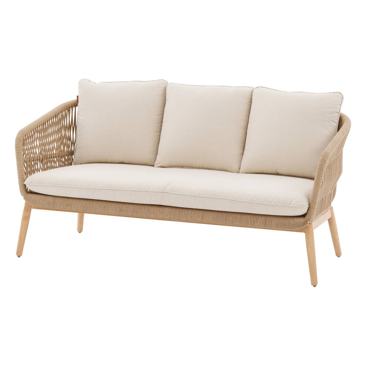 Gartenlounge-Set ORISSA Taupe 5 Plätze - Epoxy-beschichteter Stahl, Polyester Taupe