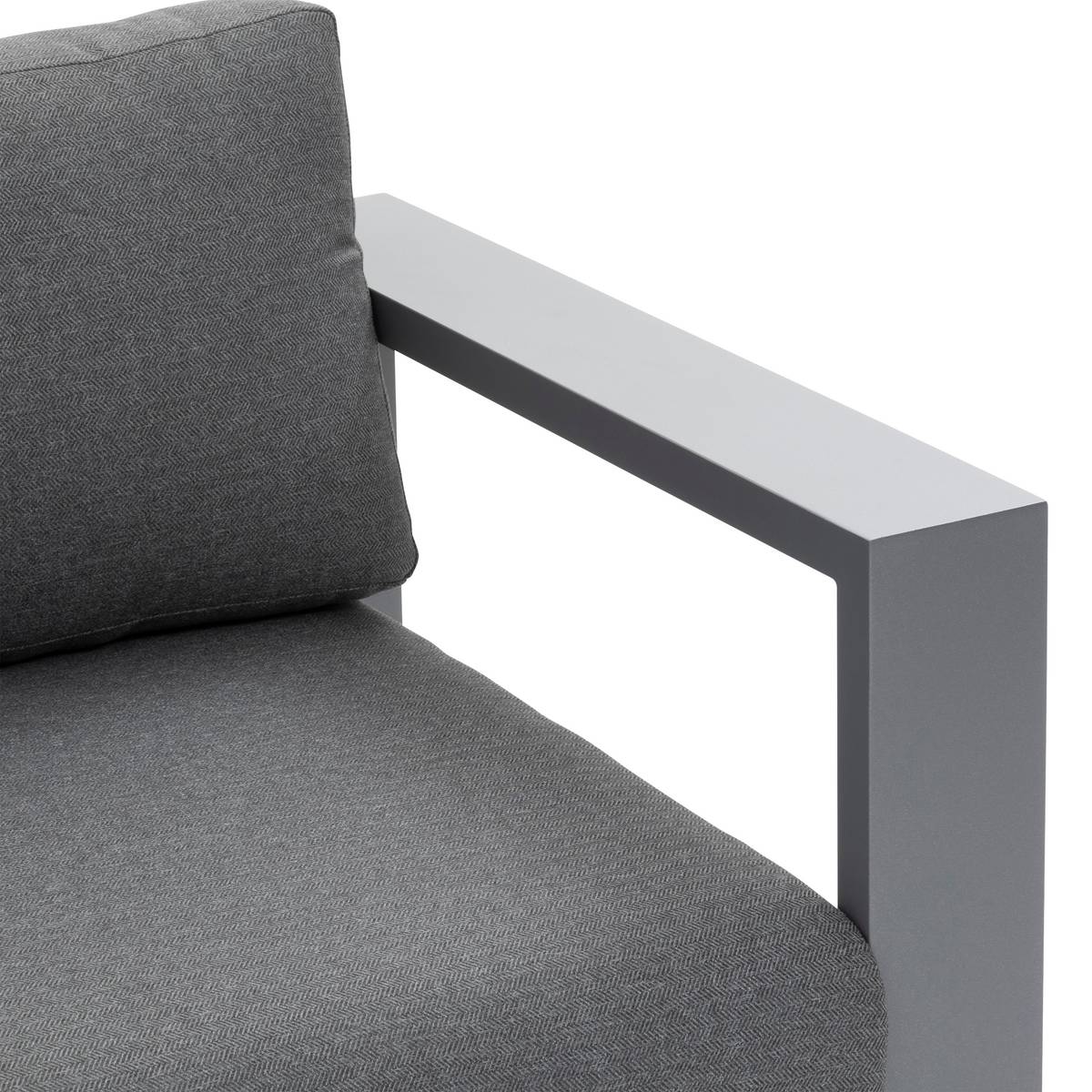 Drehbare Gartenlounge-Set ALLURE Graphit 5 Plätze - Epoxy-behandeltes Aluminium, Polyester Grau / Graphit