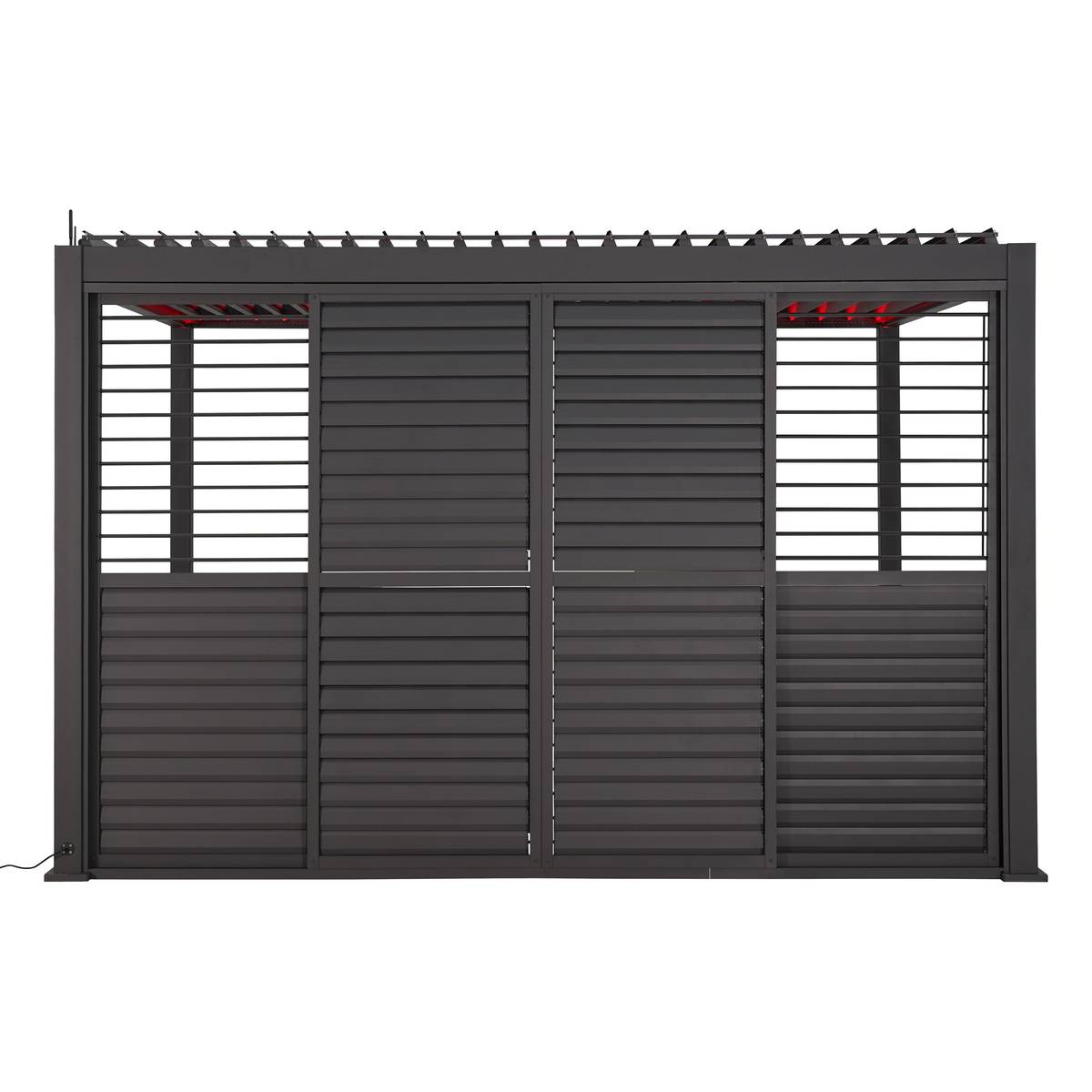 Schiebeladen für bioklimatische Pergola EVORA Graphit Für EVORA Seite 3 m - 2,7 x 2,3 m - Epoxidbeschichtetes Aluminium Graphit