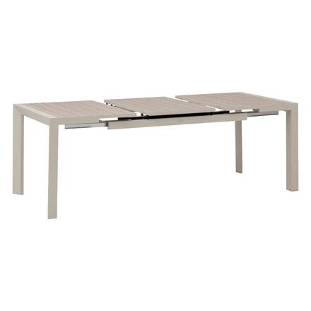Gartentisch ÉVASION Holzoptik Leinen / Ton 8 Plätze - Epoxy-behandeltes Aluminium, Aluminiumlatten in Holzoptik