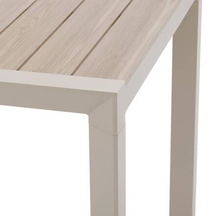 Gartentisch ÉVASION Holzoptik Leinen / Ton 6 Plätze - Epoxidharz behandeltes Aluminium, Aluminiumlatten in Holzoptik