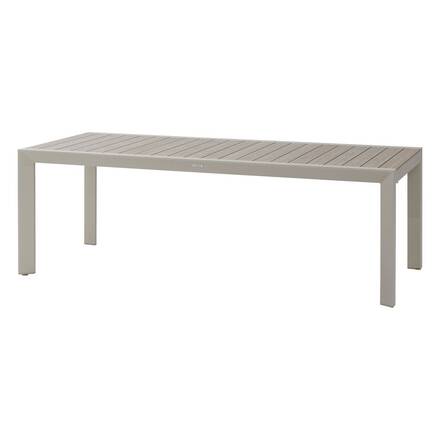 Gartentisch ÉVASION Holzeffekt Leinen / Ton 8 Plätze - Epoxy-behandeltes Aluminium, Aluminiumlatten in Holzoptik