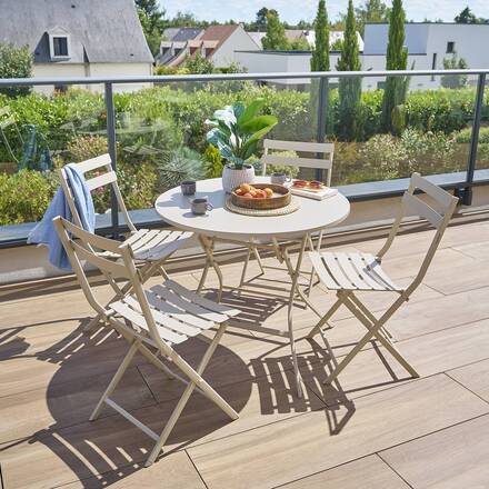 Runder klappbarer Gartentisch GREENSBORO Ton