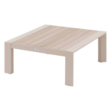 Quadratischer Gartentisch ÉVASION Ton / Leinen 87 x 87 x 38 cm - Aluminium epoxidbeschichtet