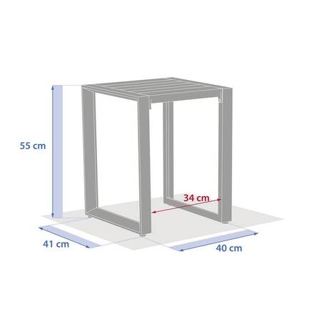 Quadratischer Gartenbeistelltisch ALLURE Graphit 44 x 44 x 55 cm - Aluminium mit Epoxid behandelt