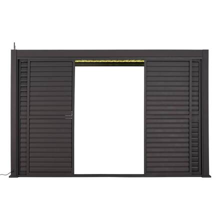 Schiebeladen für bioklimatische Pergola EVORA Graphit Für EVORA Seite 3 m - 2,7 x 2,3 m - Epoxidbeschichtetes Aluminium