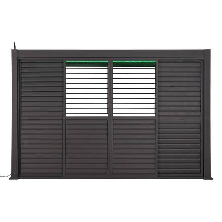 Schiebeladen für bioklimatische Pergola EVORA Graphit Für EVORA Seite 3 m - 2,7 x 2,3 m - Epoxidbeschichtetes Aluminium