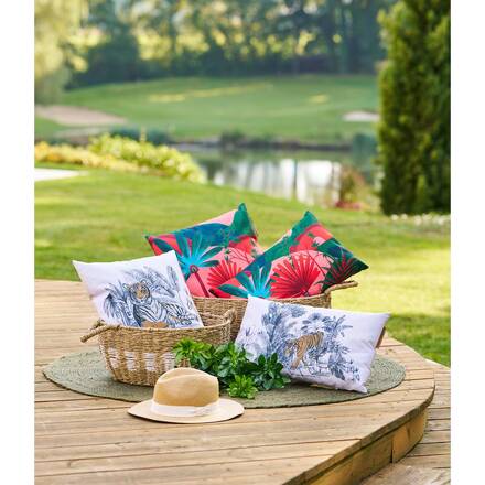 Außenkissen MAORIA mit Tigermuster STOF x Hespéride - 40 x 40 cm - Polyester